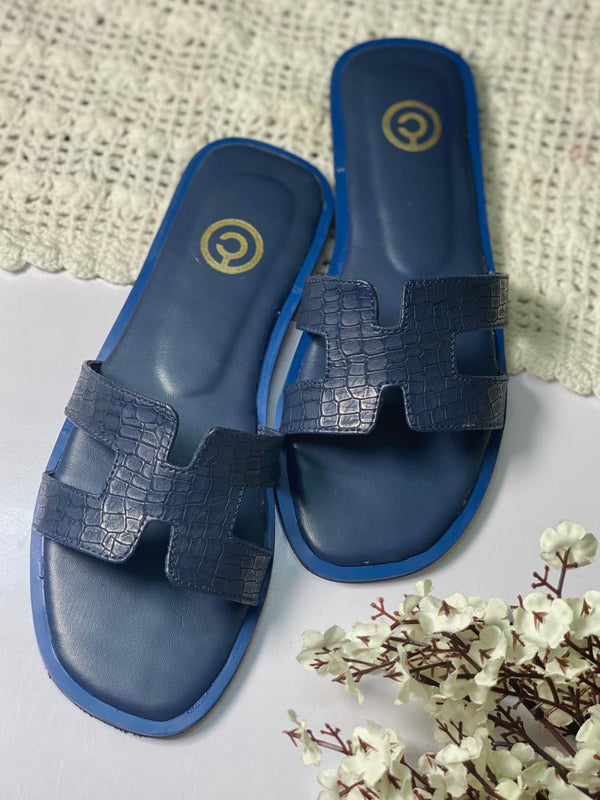 Croco Print H Slides | 50% Off