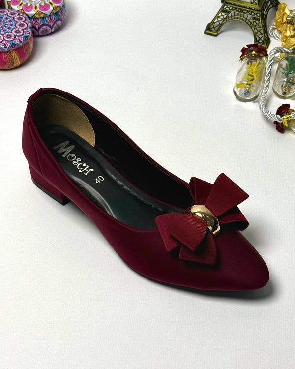 Velora Bow Heels | Wine Red