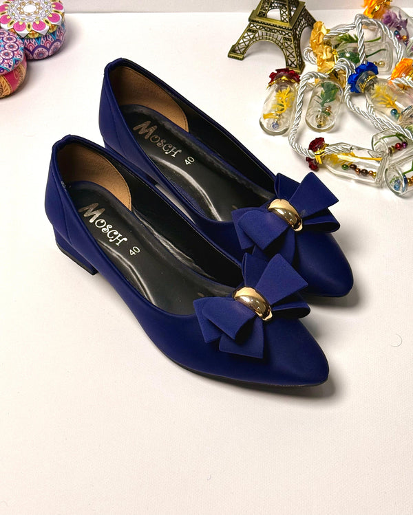 Velora Bow Heels | Sapphire Blue