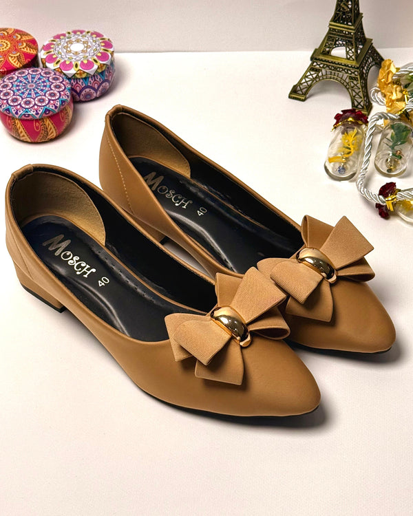 Velora Bow Heels | Caramel Beige