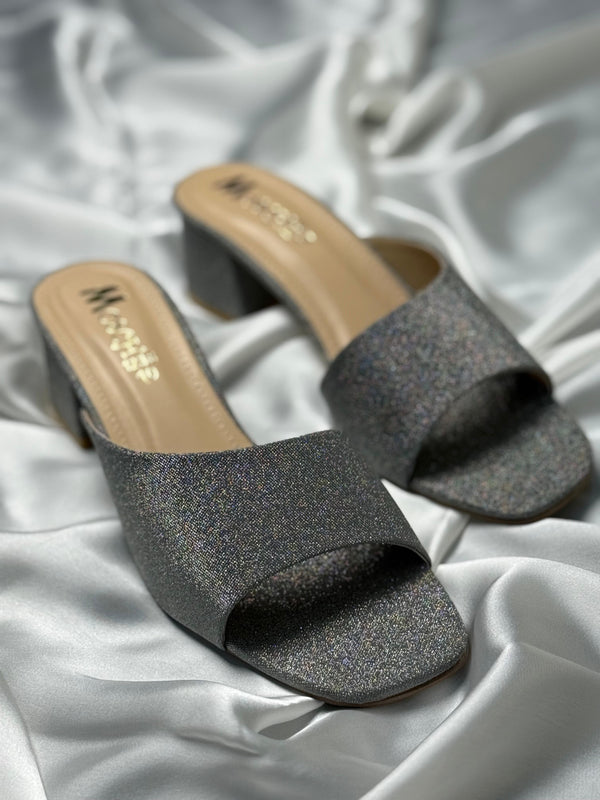 Shimmer Walk Heels | Silver Mist