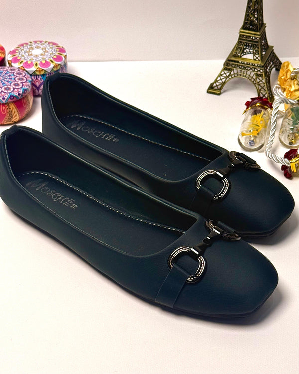Veluna Ease Flats | Navy Blue