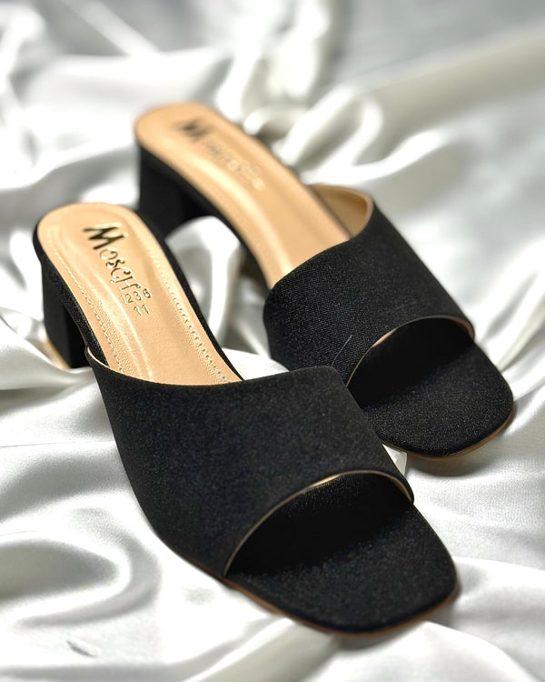 Shimmer Walk Heels | Midnight Charm