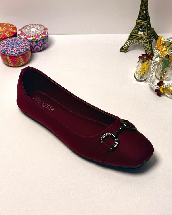 Veluna Ease Flats | Wine Red