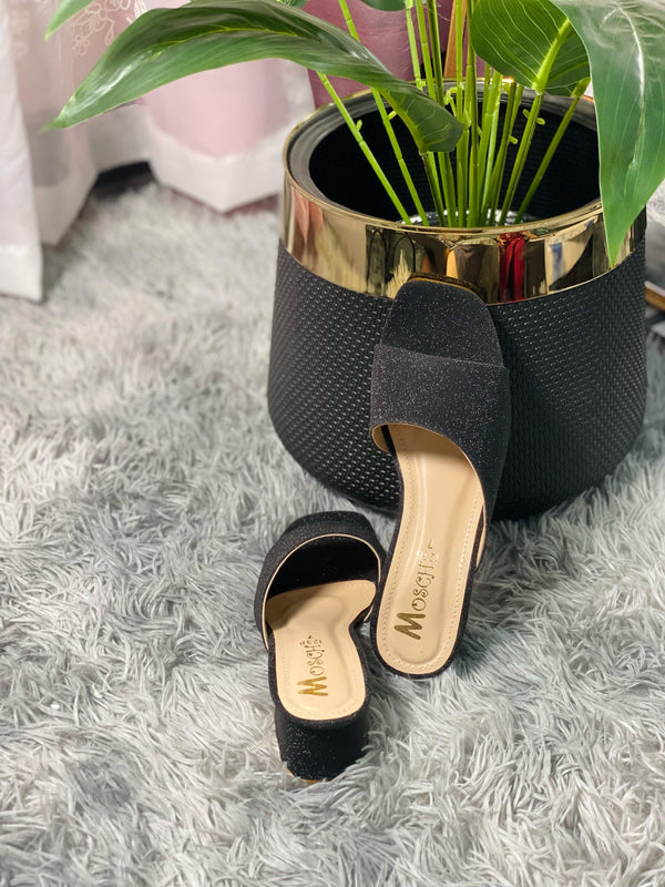 Shimmer Walk Heels | Midnight Charm