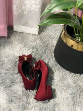 Velora Bow Heels | Wine Red