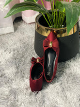 Velora Bow Heels | Wine Red